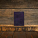 Фиолетовая обложка на паспорт из состаренной кожи. Обложка на паспорт. Creative Leather Workshop. Интернет-магазин Ярмарка Мастеров.  Фото №2