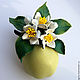 Brooch from leather Blooming twig of Apple tree with Apple. Brooches. Shagree (Shagree). My Livemaster. Фото №5