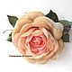 FABRIC FLOWERS. Chiffon rose - brooch ' Panchita', Brooches, Vidnoye,  Фото №1