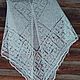 Shawl Frosty mint openwork knitted linen, Shawls, Borskoye,  Фото №1