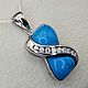 Order Silver pendant with turquoise and cubic Zirconia. yakitoriya. Livemaster. . Pendants Фото №3