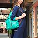 Кожаный рюкзак, Оригами Домик, женский зеленый рюкзак. Рюкзаки. TwinSkin. Ярмарка Мастеров.  Фото №4