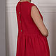 Red linen dress with petticoat and lace. Dresses. molinialife. My Livemaster. Фото №4