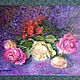  Oil painting ' Roses on lilac». Pictures. Fine Art for Joy. My Livemaster. Фото №5
