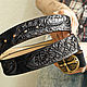 Order Men's leather belt with Celtic knot and oak leaves. schwanzchen. Livemaster. . Straps Фото №3