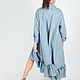 Blue Linen Dress Plus Size, Linen Flounce Dress - DR0544LE. Dresses. EUG fashion. Online shopping on My Livemaster.  Фото №2