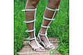 Order Roman Sandals leather Open with zipper white. Katorina Rukodelnica HandMadeButik. Livemaster. . Sandals Фото №3