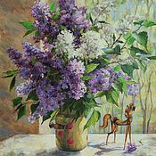 Картины и панно handmade. Livemaster - original item Lilac in a can. Oil on canvas 70h60 cm. Handmade.
