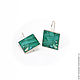 Earrings with malachite. Square large earrings. Earrings. ARIEL - MOSAIC. My Livemaster. Фото №5
