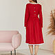 Red linen dress with cotton lace. Dresses. molinialife. My Livemaster. Фото №4