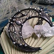 Украшения handmade. Livemaster - original item Half moon pendant made of glass with icing effect (pl-077). Handmade.