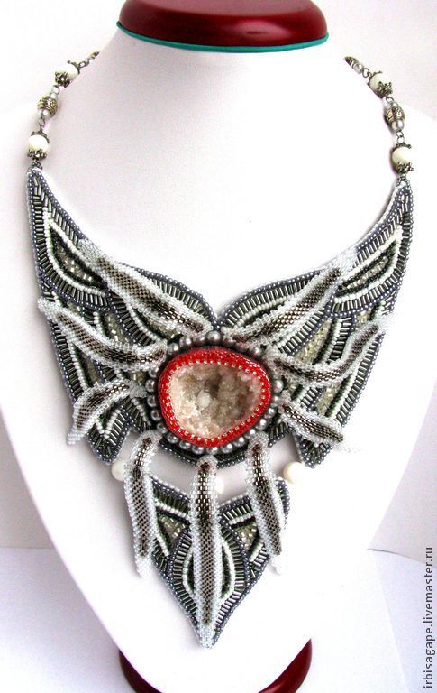 Колье из бисера "На серебряной звезде" купить в интернет-магазине ...