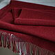 Палантин с шелком женский, домотканый шарф красный бордовый, Шарфы, Липецк,  Фото №1