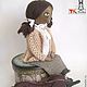 Vintage doll with a dog - textile doll for interior. Stuffed Toys. Textil-KUKLA dolls and toys. My Livemaster. Фото №4