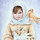 Акварельная открытка ручной работы  "Встречаем зиму", Картины, Новосибирск,  Фото №1