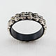 Moto chain ring, black titanium and silver. Rings. asgdesign. Online shopping on My Livemaster.  Фото №2