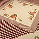 Льняная скатерть-салфетка с вышивкой  "Вкус спелых яблок". Салфетки. ot Natalis. Интернет-магазин Ярмарка Мастеров.  Фото №2