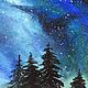 Картина масляной пастелью «Звёздное ночное небо». Картины. Картины маслом Летягина Мария. Ярмарка Мастеров.  Фото №4