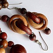 Украшения handmade. Livemaster - original item Set: Long Beads and Earrings Plum Cherry Cherry Tree. Handmade.