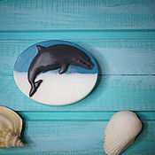 Косметика ручной работы handmade. Livemaster - original item Soap Dolphin on a substrate. Handmade.