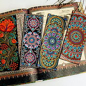 Кожаный кулон и серьги с ручной росписью Бирюзовые