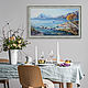 Картина маслом на холсте. Пейзаж в гостиную. Озеро Комо весной, Картины, Самара,  Фото №1