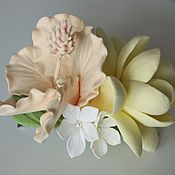 Bouquet Whiter than white. Flowers polymer clay handmade