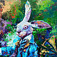 Oil painting acrylic rabbit rabbit 'White Rabbit' in the nursery, Pictures, Samara,  Фото №1