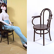 Куклы и игрушки handmade. Livemaster - original item Viennese wooden doll chair 1:3 bjd 60 cm. Handmade.