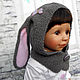 Baby girl bunny hat Grey rabbit hat ears. Caps. Knitted fairy tales (empatik). My Livemaster. Фото №5