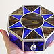 stained glass jewelry box. Blue Tiffany box. Box. Glass Flowers. My Livemaster. Фото №6