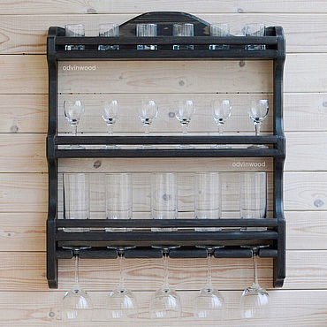 Для дома и интерьера ручной работы. Ярмарка Мастеров - ручная работа Полка для кухни для посуды Пина Колада мини черный. Handmade.