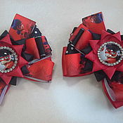 Работы для детей, handmade. Livemaster - original item Red bows with Lady Bug. Handmade.