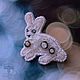 Brooch White Rabbit Gift Embroidered Brooch. Brooches. Liliya Berezina copyright jewelry. Online shopping on My Livemaster.  Фото №2