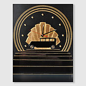 Для дома и интерьера ручной работы. Ярмарка Мастеров - ручная работа Black designer wall clock machine retro Art Deco. Handmade.