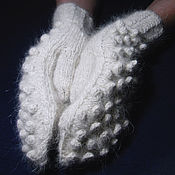 Аксессуары handmade. Livemaster - original item Women`s knitted mittens Beads. Handmade.