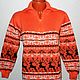 A sweater with a reindeer (orange) zip. Sweaters. SweaterOK. Online shopping on My Livemaster.  Фото №2