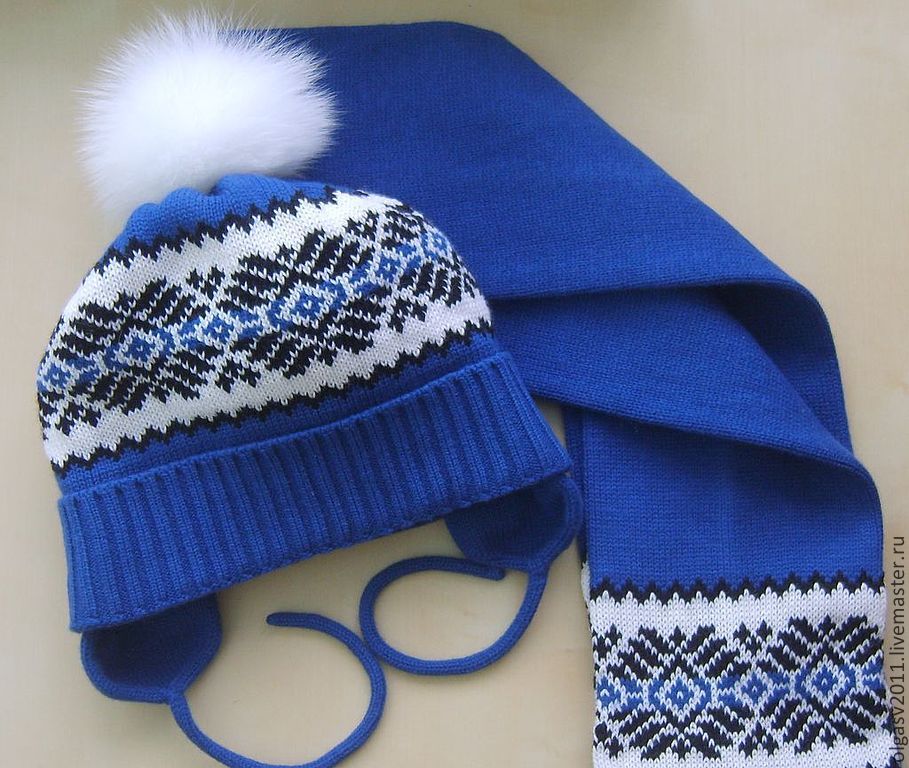 Синие зимние шапки