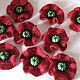 FLOWERS KNITTED applique volumetric poppies, chamomiles. Applications. Gala Devi (crochet design). My Livemaster. Фото №4