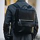 Men's leather backpack 'Copper' (Black), Men\\\'s backpack, Yaroslavl,  Фото №1