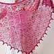  Knitted openwork shawl made of kid mohair wine color, Shawls, Kazan,  Фото №1
