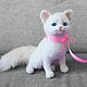 White cat Bella. Felted interior toy is made of wool, Felted Toy, Zeya,  Фото №1