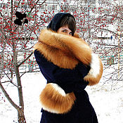 Аксессуары handmade. Livemaster - original item Chic fur scarf stole with pockets made of fox fur. Handmade.