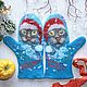 Felted mittens with seals, Christmas seals, Mittens, Zaporozhye,  Фото №1