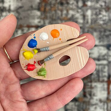 Украшения ручной работы. Ярмарка Мастеров - ручная работа Брошь «Палитра». Handmade.