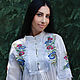Embroidered cambric blouse ' Morning coolness'. Blouses. KVITKA. Online shopping on My Livemaster.  Фото №2