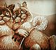 Картина "Влюбленные коты". Картины. Елена (Brovkina_craft). Интернет-магазин Ярмарка Мастеров.  Фото №2