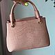 Сумка из персиково-розовой кожи крокодила. Классическая сумка. Chic bags. Ярмарка Мастеров.  Фото №4