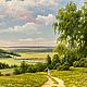Заказать Картина маслом на холсте «Летний пейзаж с девушкой» 50х70. Картины маслом  Prostokartina (prostokartina). Ярмарка Мастеров. . Картины Фото №3