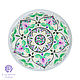 'Istanbul Tulip' plate decorative wall ceramic with Turkish ornament (mandala ' Tulip`). Hand dot and stained glass lacquer painting.

